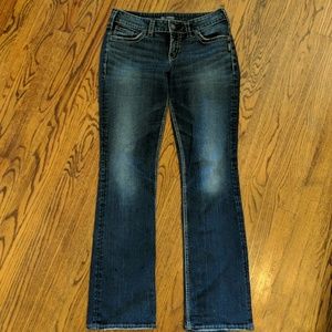 Silver Brand Suki Womens Back Flap Straight Jeans